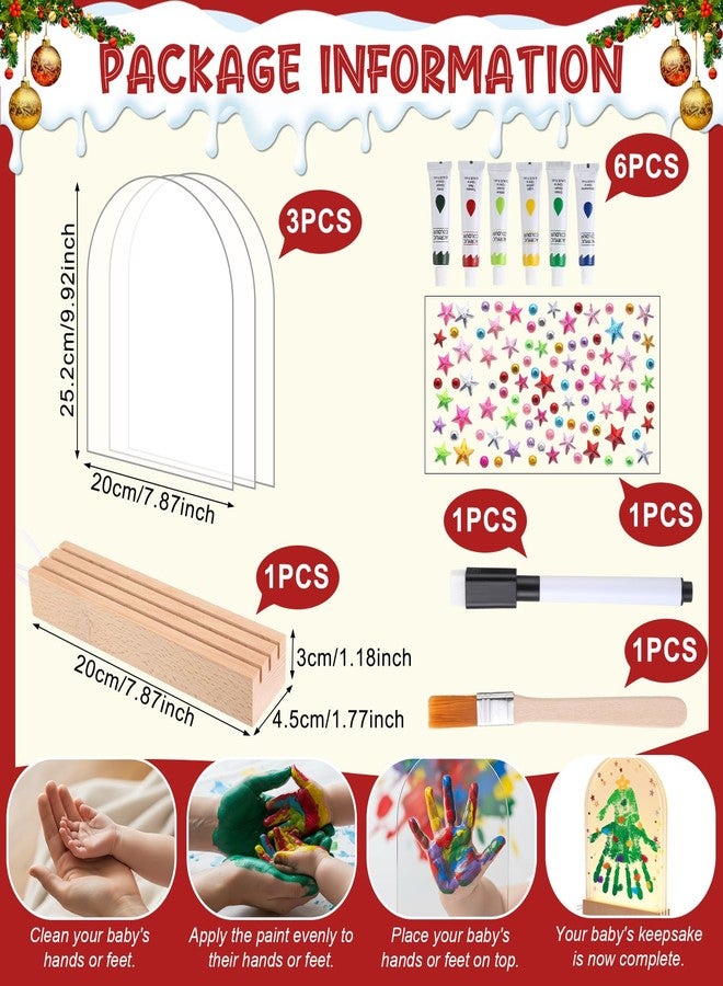 BrightRow Christmas Handprint Kit with Light DIY Family Handprint Kit Handmade Keepsake for Merry Christmas Frames Gifts Xmas Party Decorations Family Gifts Home Table Decor - Image 2